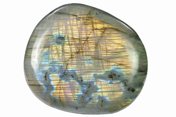 Flashy, Polished Labradorite Pebble - Madagascar #140384